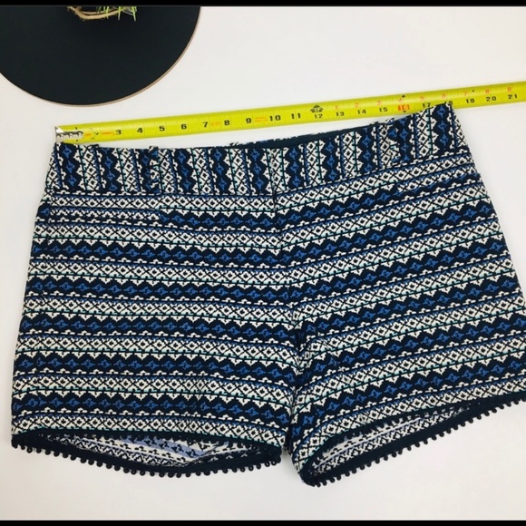 Tribal Aztec blue and cream printed shorts - Picture 4 of 6